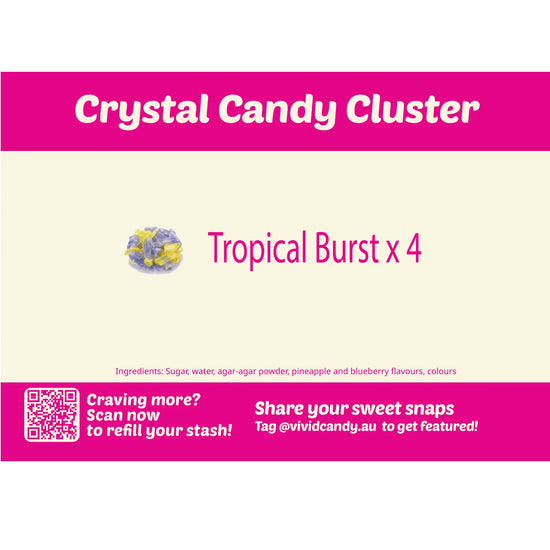 Tropical Burst Crystal Clusters (Pineapple + Blueberry)