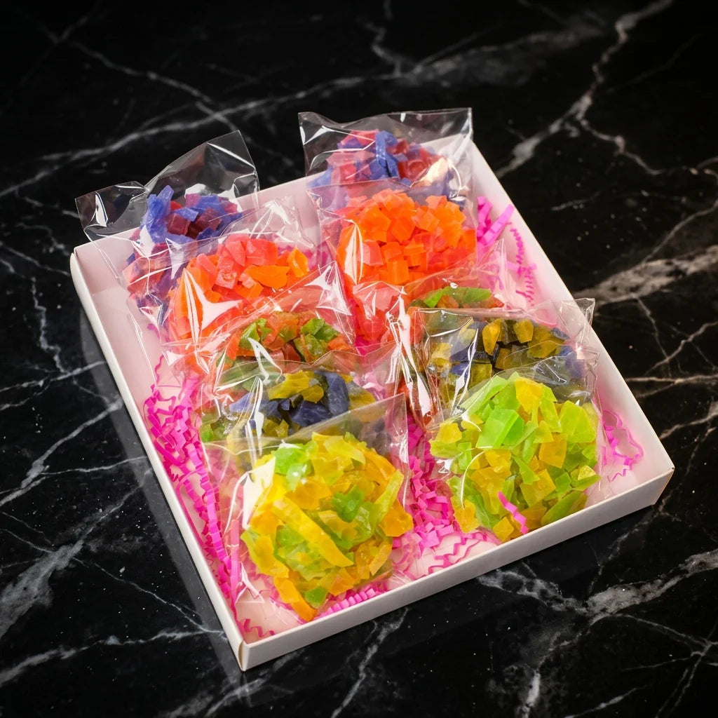 Crystal Candy cluters variety pack 10 pc on the box without lid