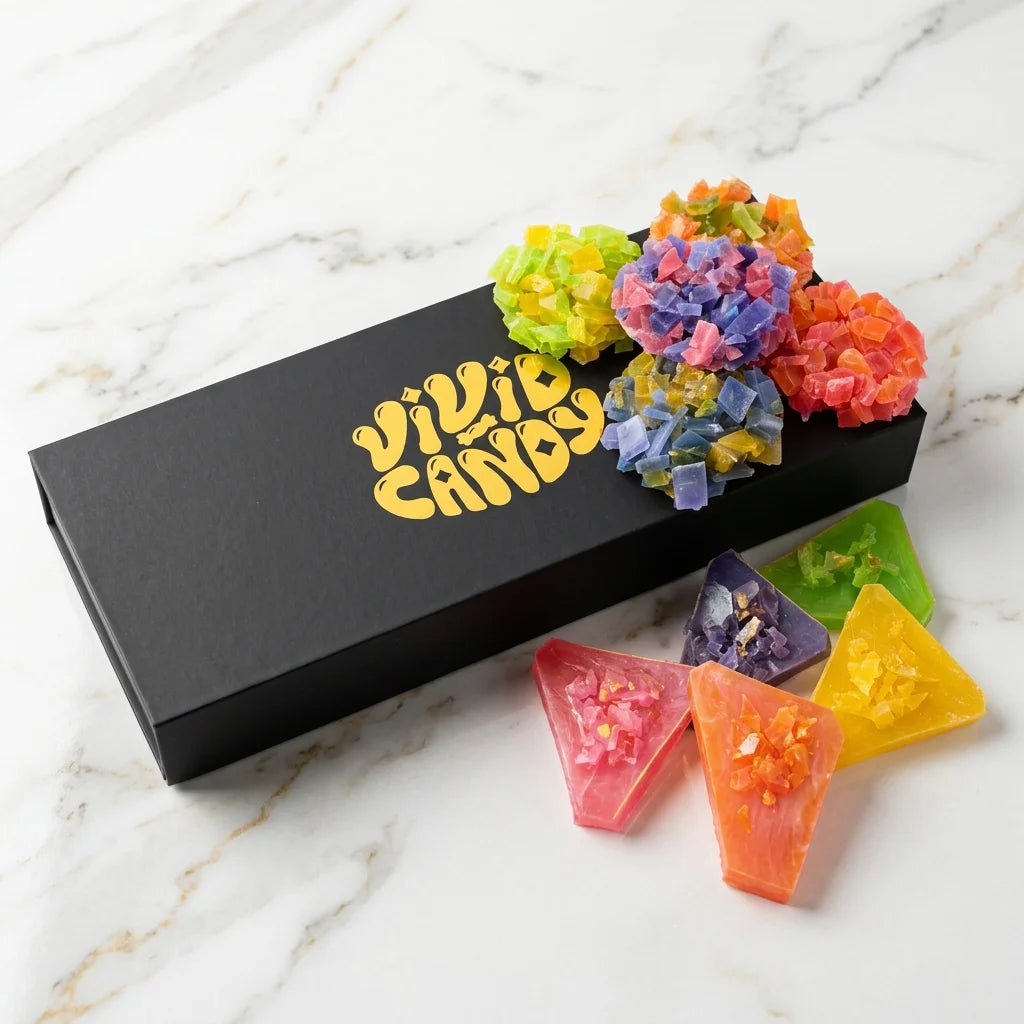Custom printed Crunch & Colour crystal candy gift box sleeve
