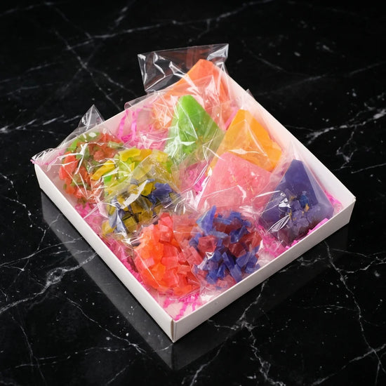 Crunch colour crystal candy in the box without lid