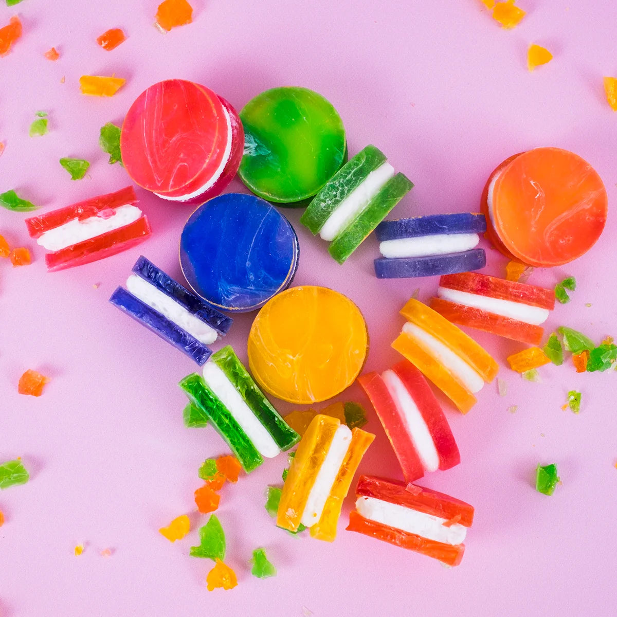 Crystal Candy Mix Pack – 5 gourmet flavours in one box, crunchy shells with gooey marshmallow centers, perfect gift