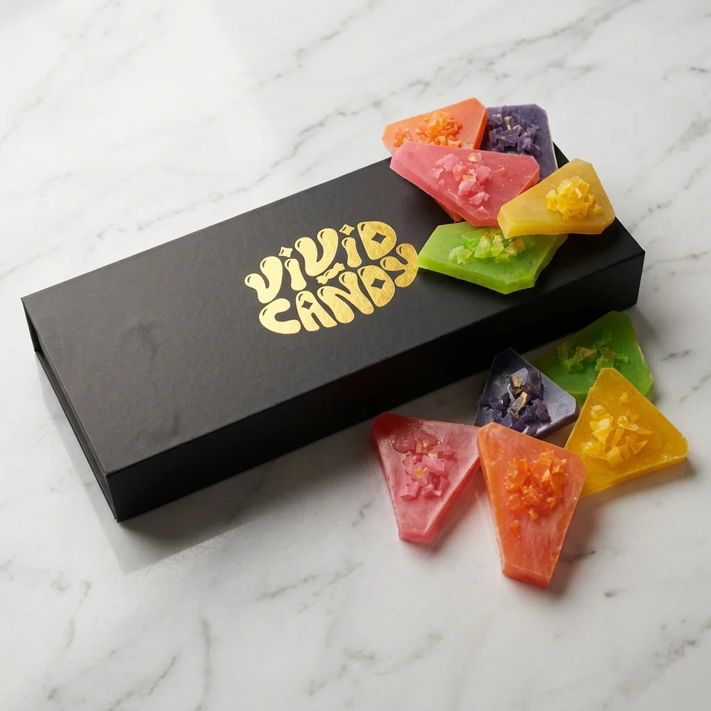 Custom printed Variety crystal candy  gift box sleeve