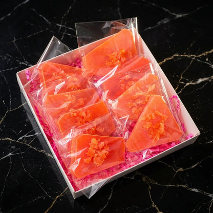 Mango Orange crystal candy in the box without lid